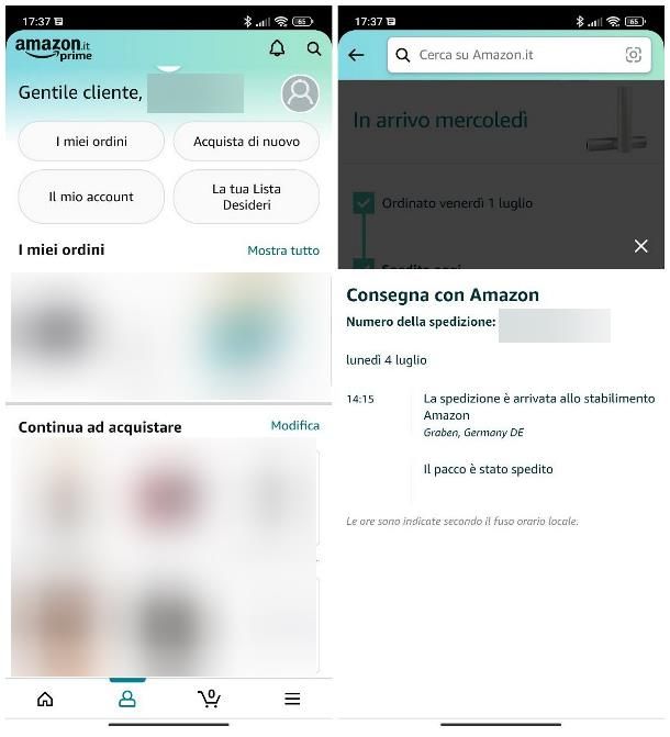 App per tracciare pacchi Amazon