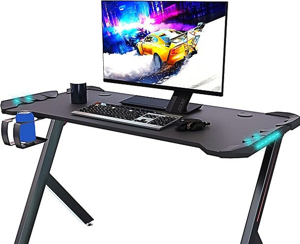 EUREKA ERGONOMIC Scrivania Gaming LED Scrivania Regolabile in