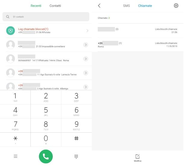Come sapere se un numero bloccato ti ha chiamato su Xiaomi