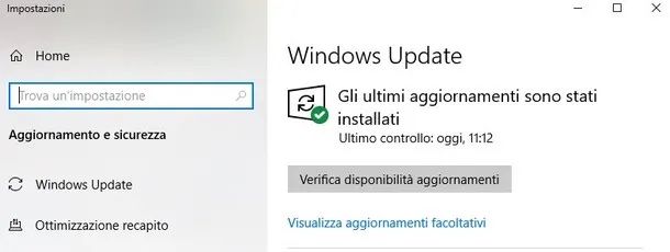 Aggiornamento Windows Update