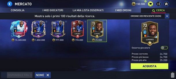 Come comprare giocatori su FIFA Mobile