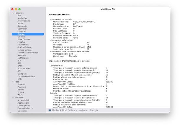 Utility Informazioni di sistema