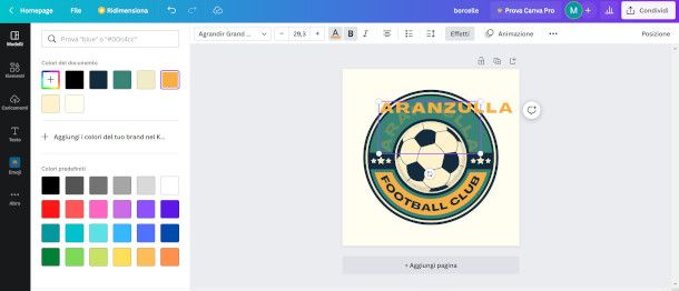 modifica elementi logo sito Canva