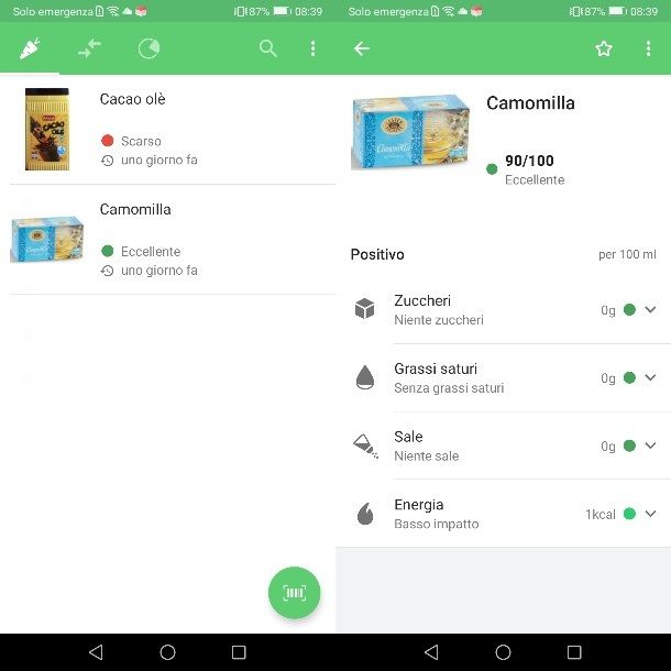 YUKA – Scansione prodotti (Android/iOS/iPadOS)