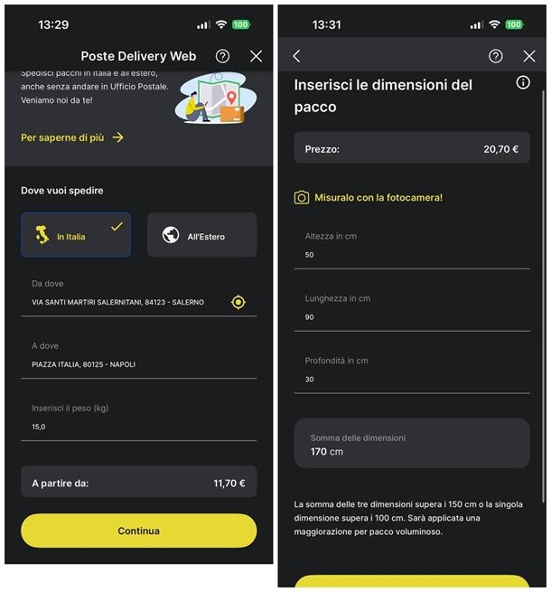 Come spedire con Poste Italiane online: lettere