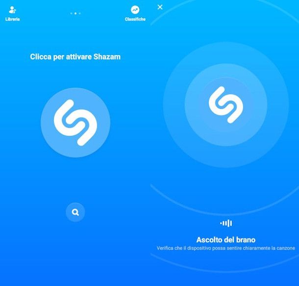 Shazam funzione riconoscimento canzone