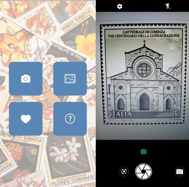 schermate scansione francobollo app Stamp Identifier