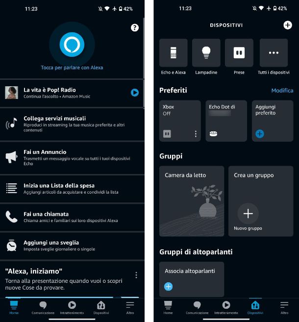 App Alexa per smartphone e tablet