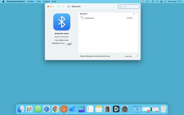 Collegamento AirPods Pro a Mac