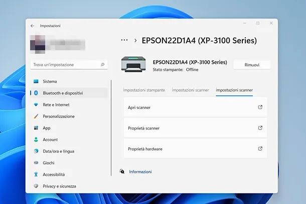 Ripristinare lo scanner su PC