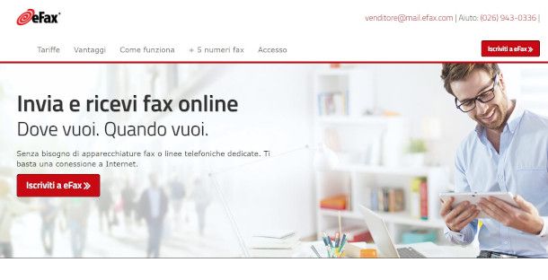 home page sito eFax