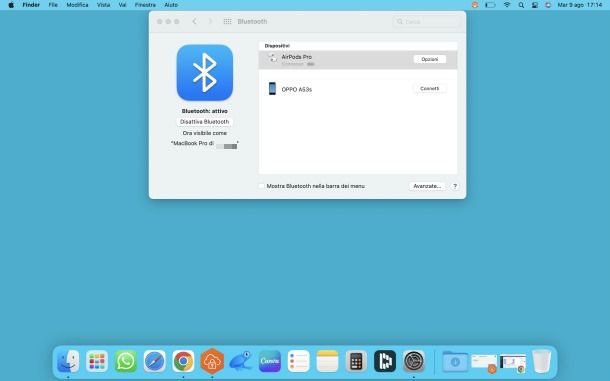 AirPods Pro connesse a Mac