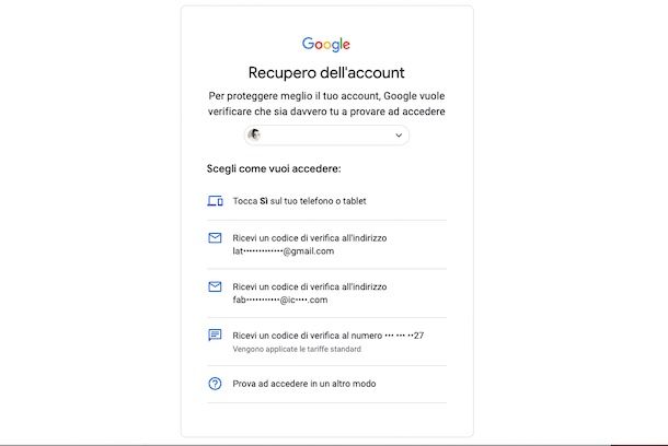 Recupero account Google