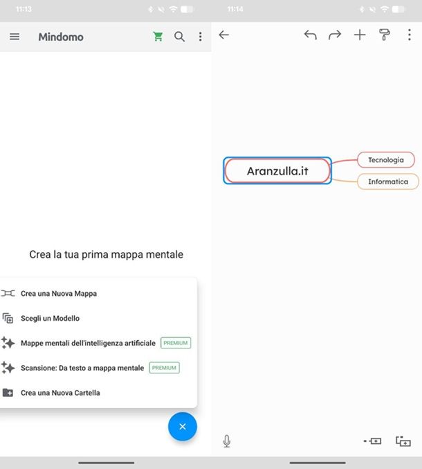 Mindomo mappa mentali Android
