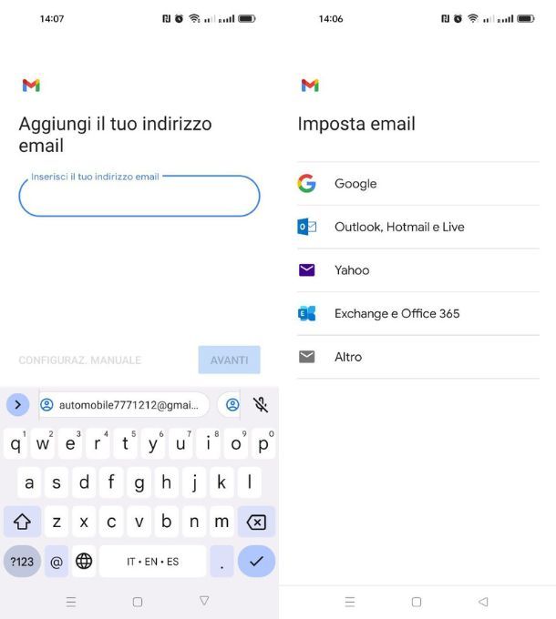 configurare mail gmail