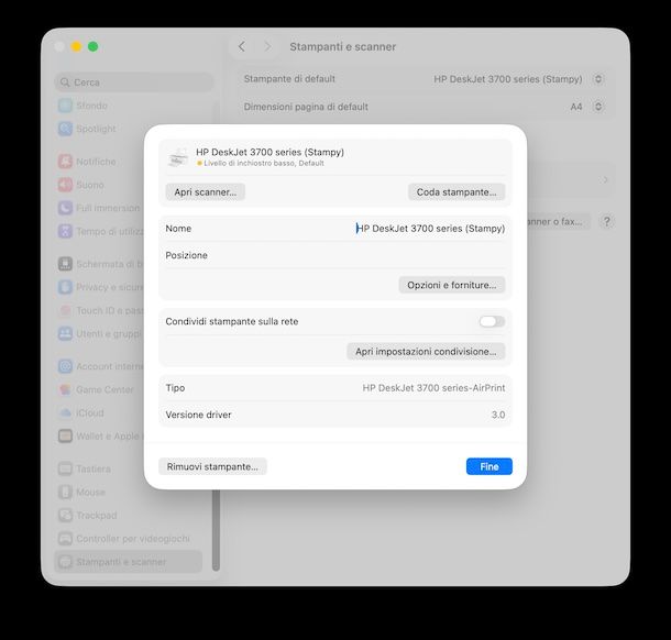 Ripristinare lo scanner su Mac