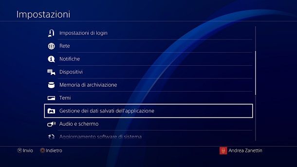 Dati salvati PS4