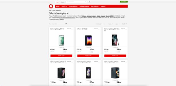 Come acquistare telefono con Vodafone