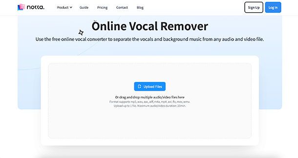 Notta Online Vocal Remover