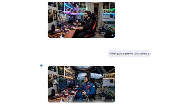 Gemini fotomontaggio astronauta