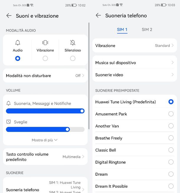 Come cambiare suoneria predefinita su Huawei