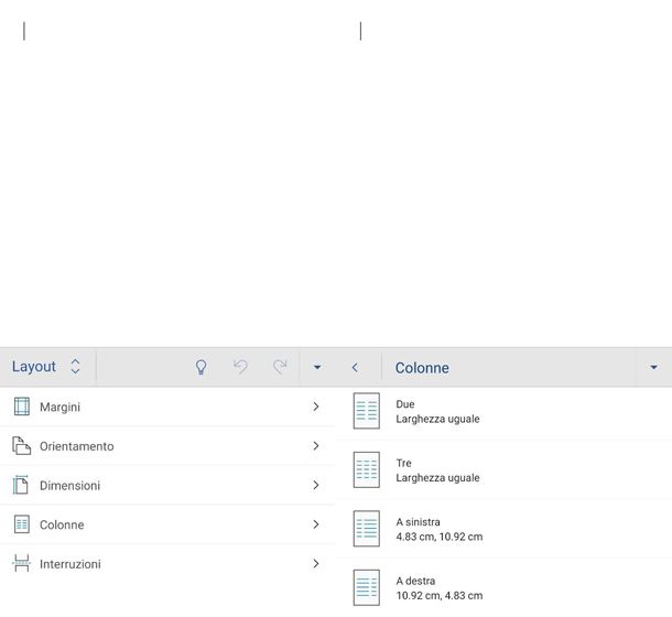 Come fare due colonne su Word