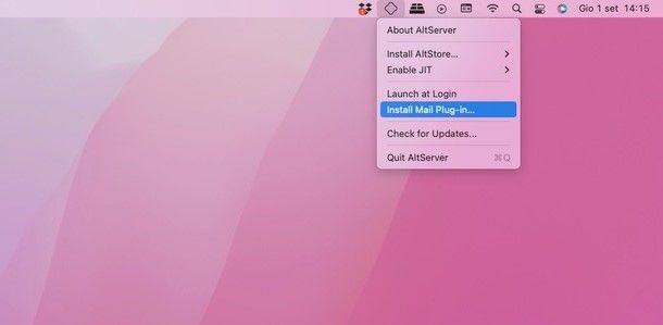 installazione plugin Mail AltServer 