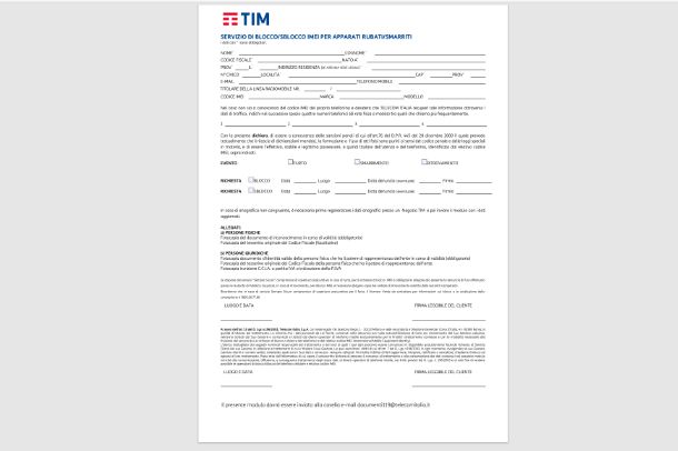 Come bloccare una SIM TIM