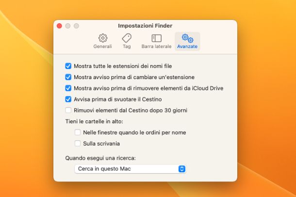 Come cambiare estensione file Mac