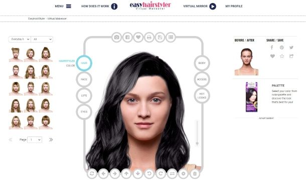 EasyHairStyler Virtual Makeover
