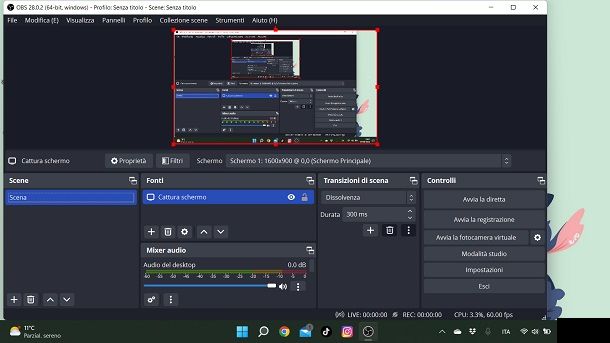 obs cattura video windows 11
