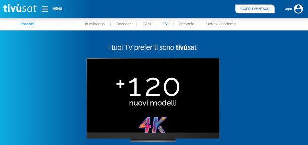 pagina sito tivùsat per verifica televisori compatibili