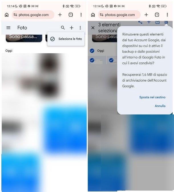 Come eliminare foto da Google