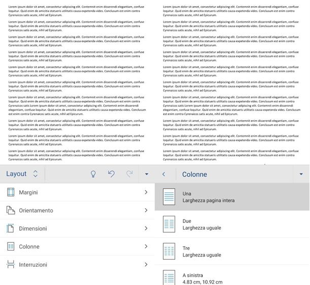Come fare due colonne su Word