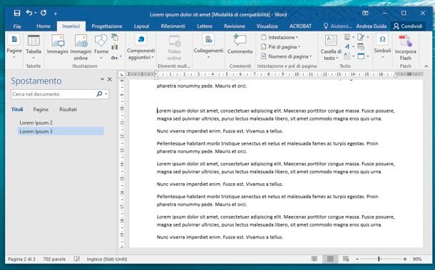 microsoft word unire documenti