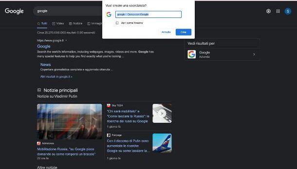 Scorciatoie Chrome PC