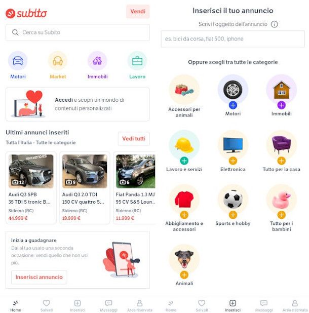 app per vendere usato Subito
