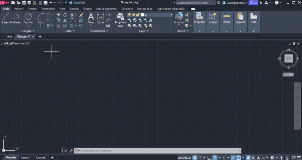 Schermata Autocad scheda Modello