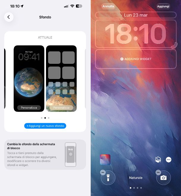 Impostare sfondo iPhone
