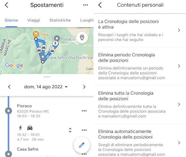 cancellazione cronologia posizioni Google Maps iPhone