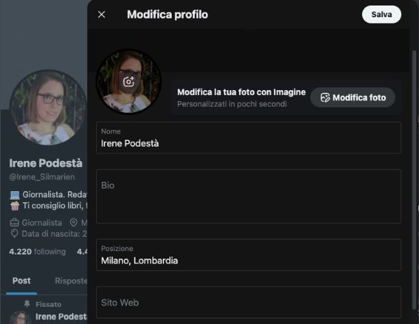 Come mettere link Instagram su X