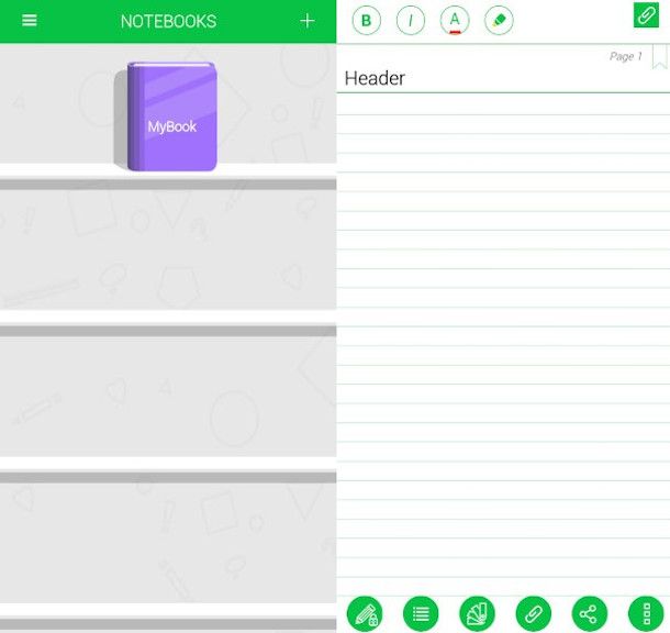 funzioni di scrittura app Notebooks