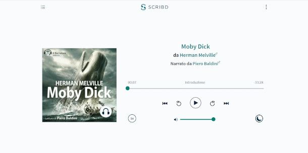 player audio integrato in Scribd