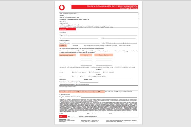 Come bloccare una SIM Vodafone