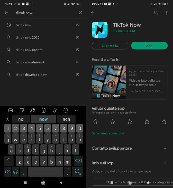 Installare TikTok Now