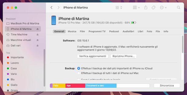 Aggiornamento iOS 16