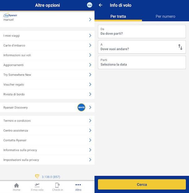 tracking voli ryanair da app