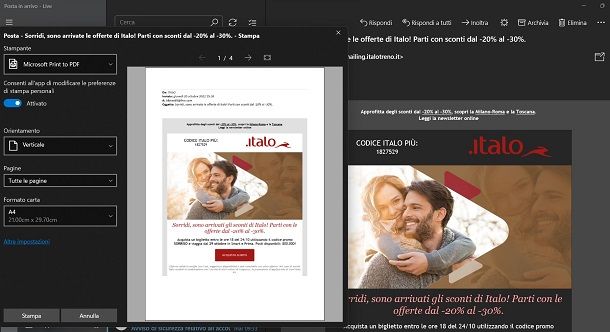 windows mail stampa