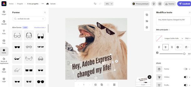 funzioni editor online adobe express