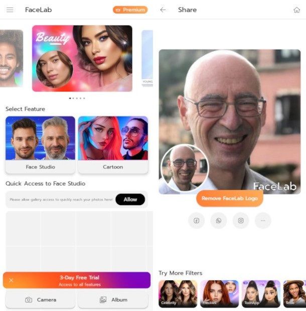 FaceLab Cambia faccia app Android